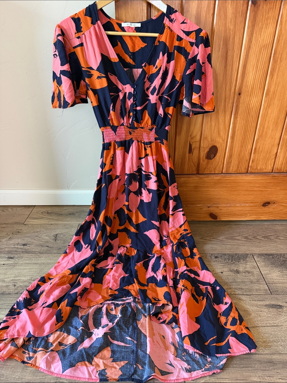 Abel the Label XS Floral High-Low Maxi Dress - Smocked Waist - EUC